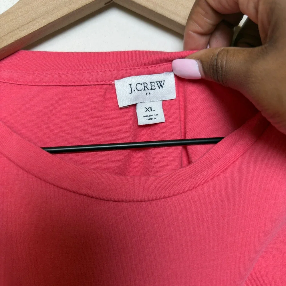 J. Crew Women Preppy 100% Cotton Top XL Pink Eyelet Flutter Ruffle Spring‎ Boho